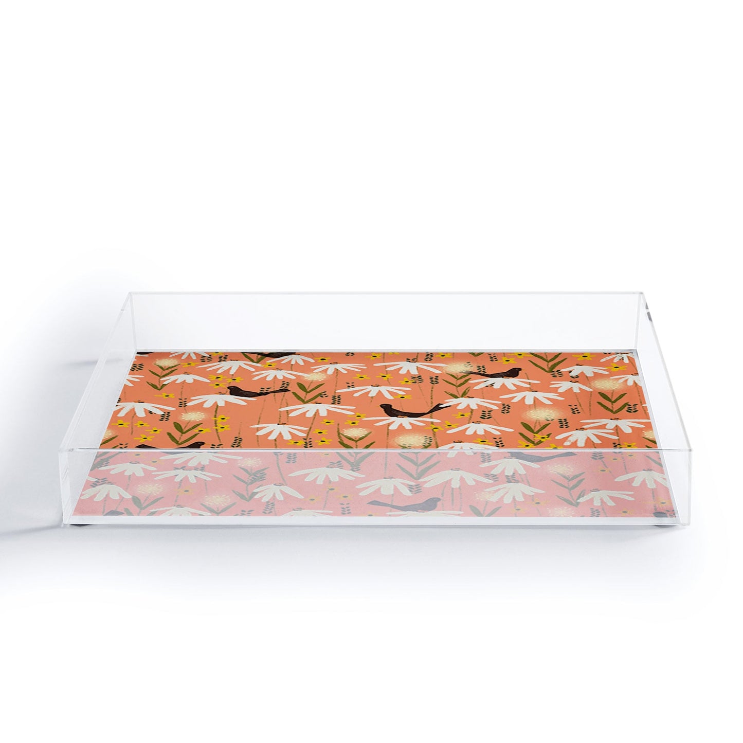 Joy Laforme Blooms of Dandelions and Wild Daisies Acrylic Tray