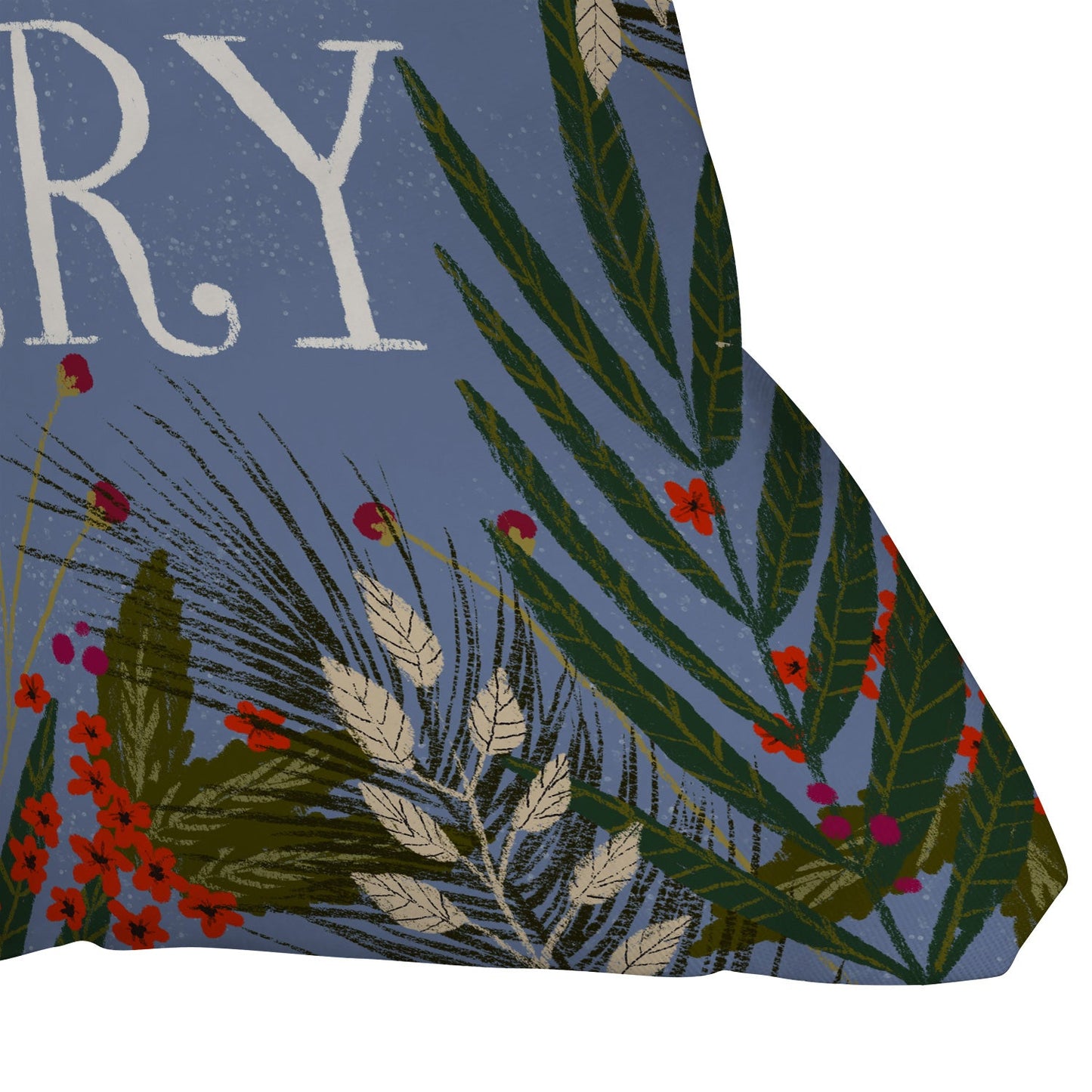 Joy Laforme Christmas Merry Merry Wreath Outdoor Throw Pillow