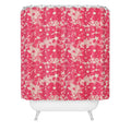 Joy Laforme Floral Rainforest In Coral Pink Shower Curtain