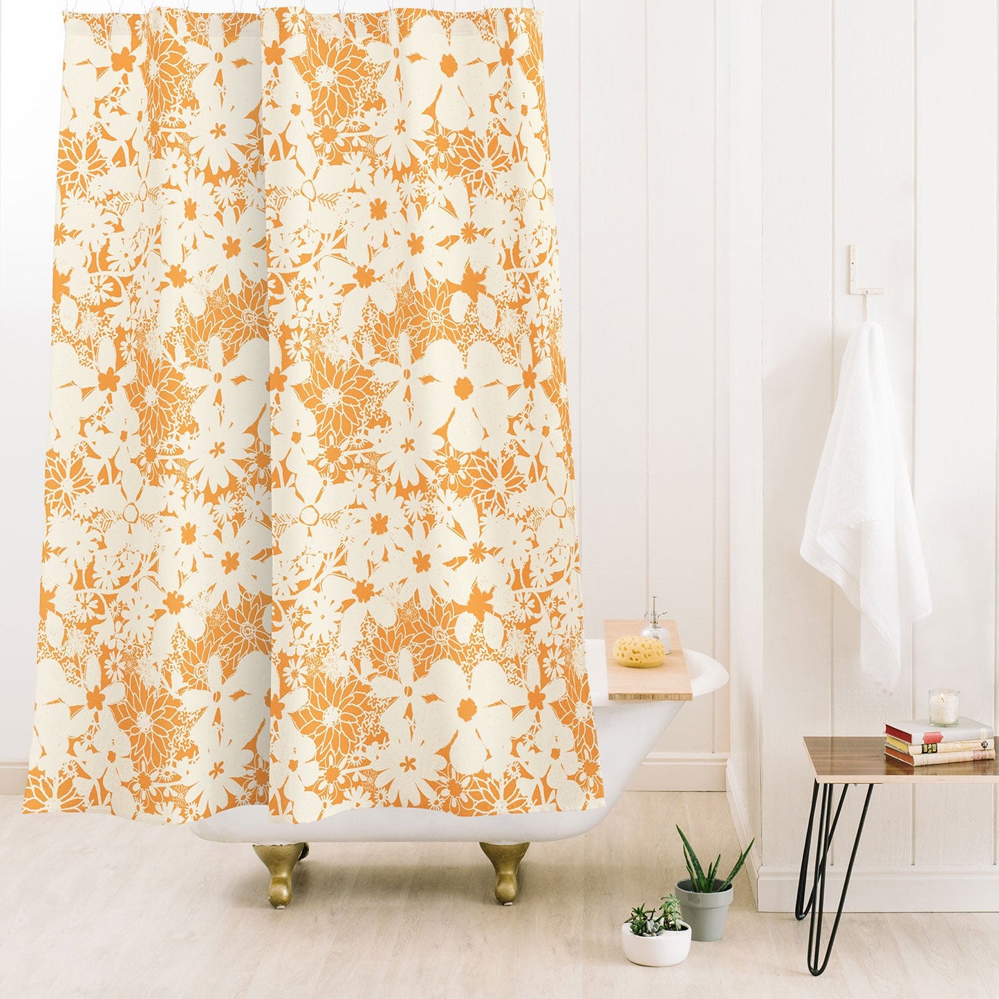 Joy Laforme Floral Rainforest In Yellow Shower Curtain