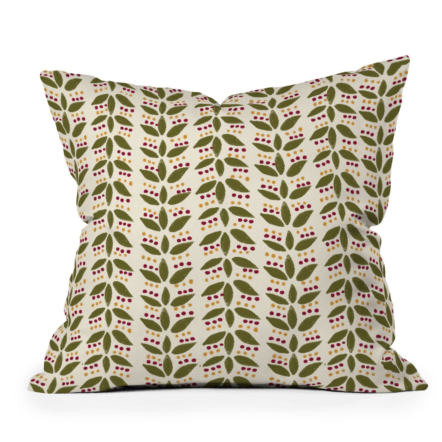 Joy Laforme Folklore Mini Leaves Outdoor Throw Pillow