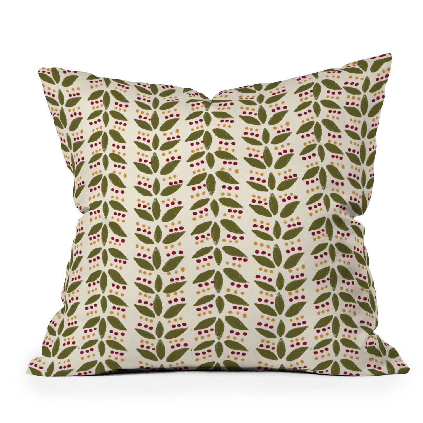 Joy Laforme Folklore Mini Leaves Outdoor Throw Pillow