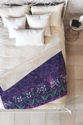 Joy Laforme Lilly Of The Valley In Purple Fleece Throw Blanket