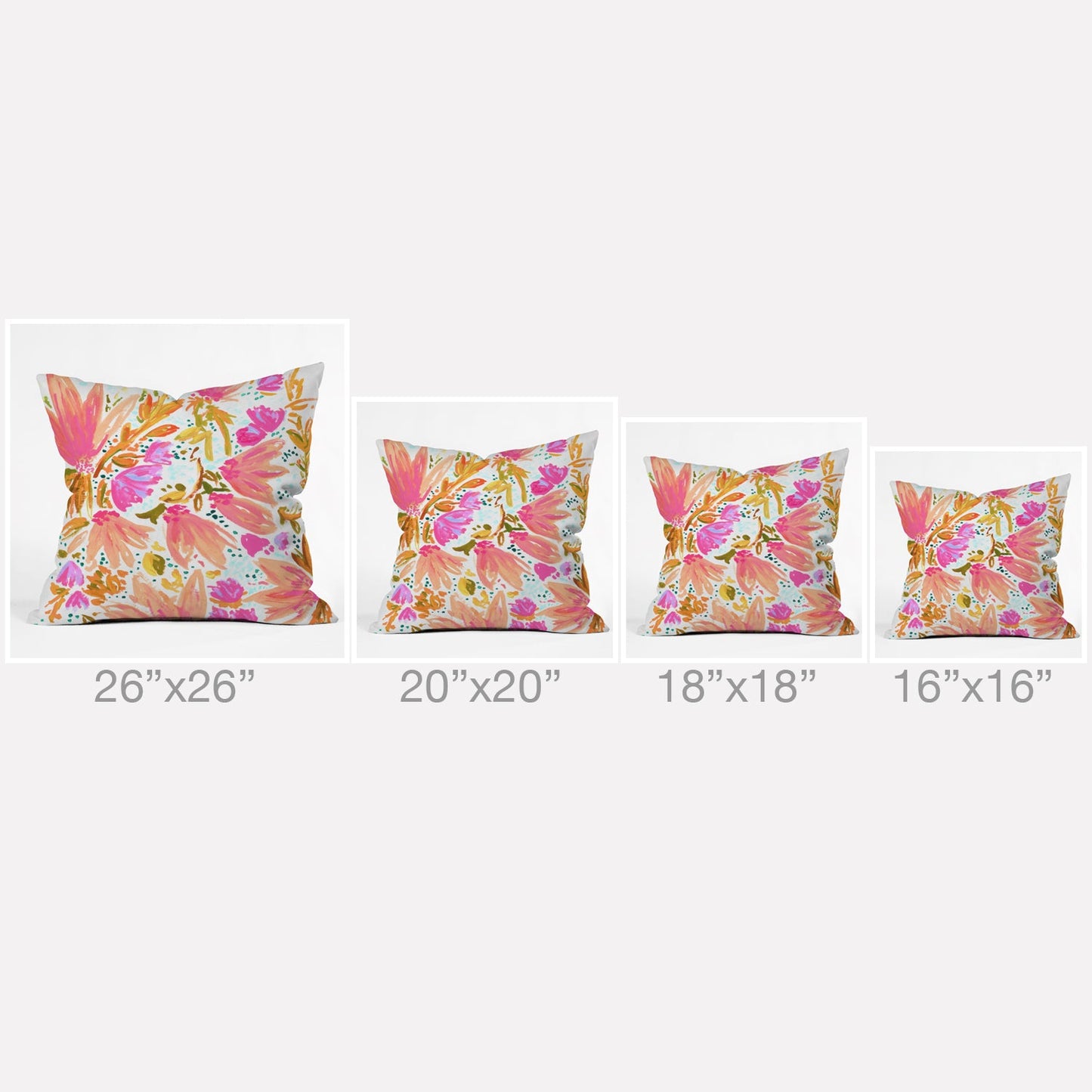 Joy Laforme Orange Blossom in Pink Throw Pillow