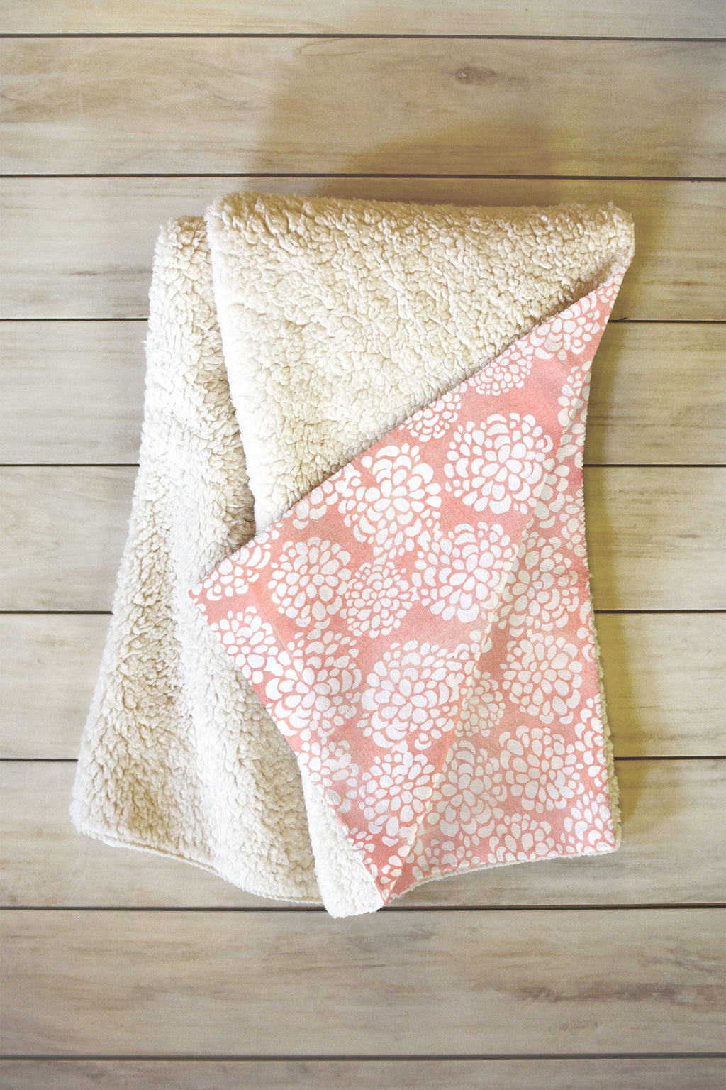 Joy Laforme Pink Dahlias Fleece Throw Blanket