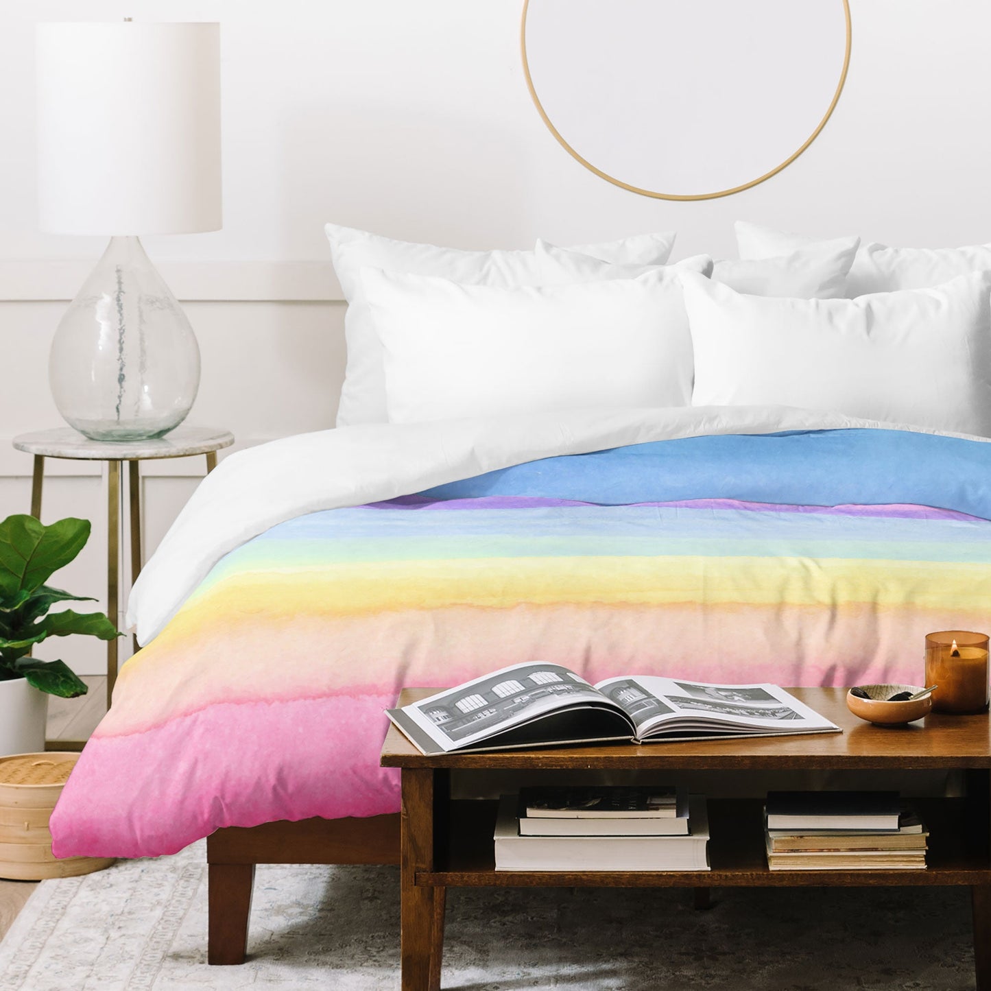 Joy Laforme Rainbow Ombre Duvet Cover