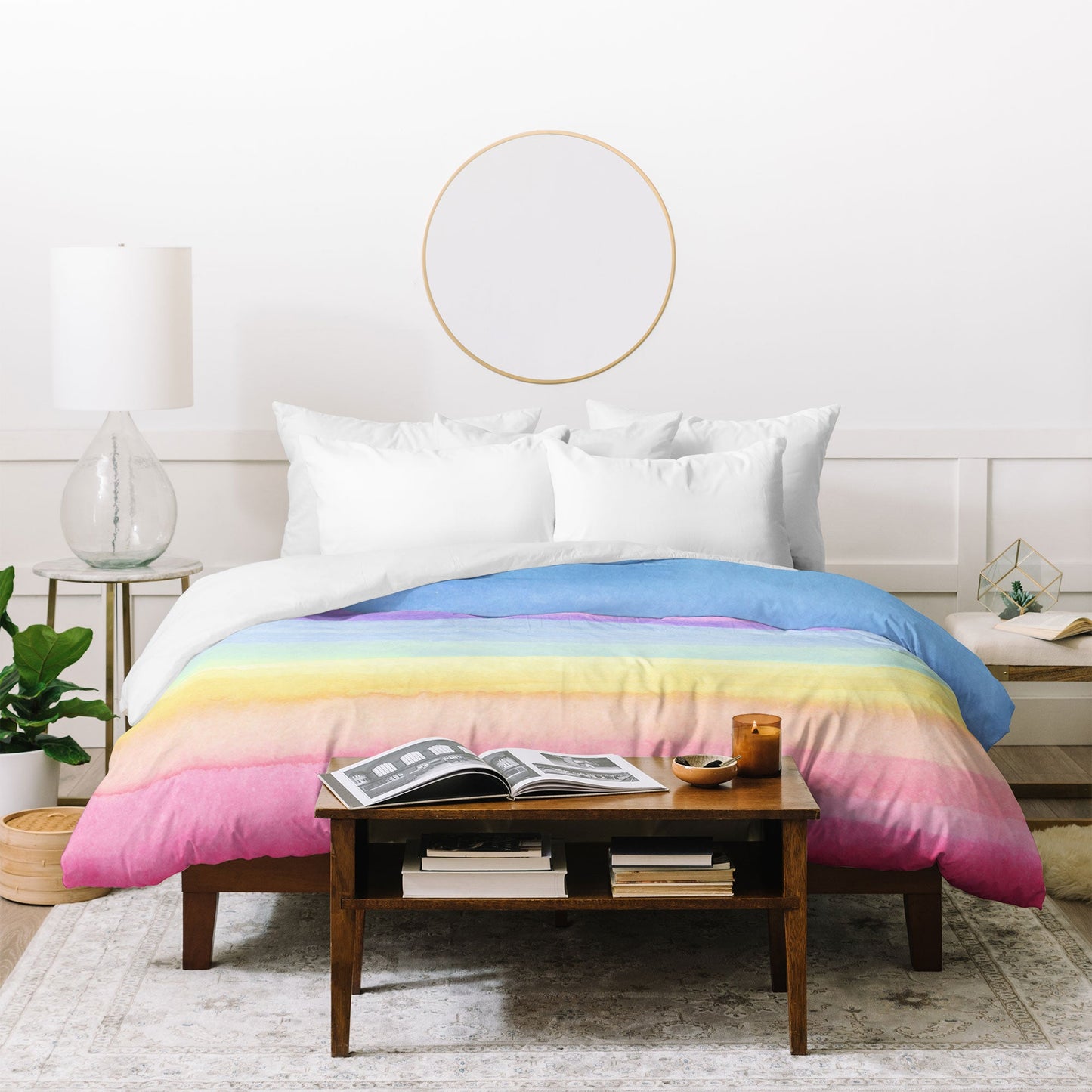 Joy Laforme Rainbow Ombre Duvet Cover