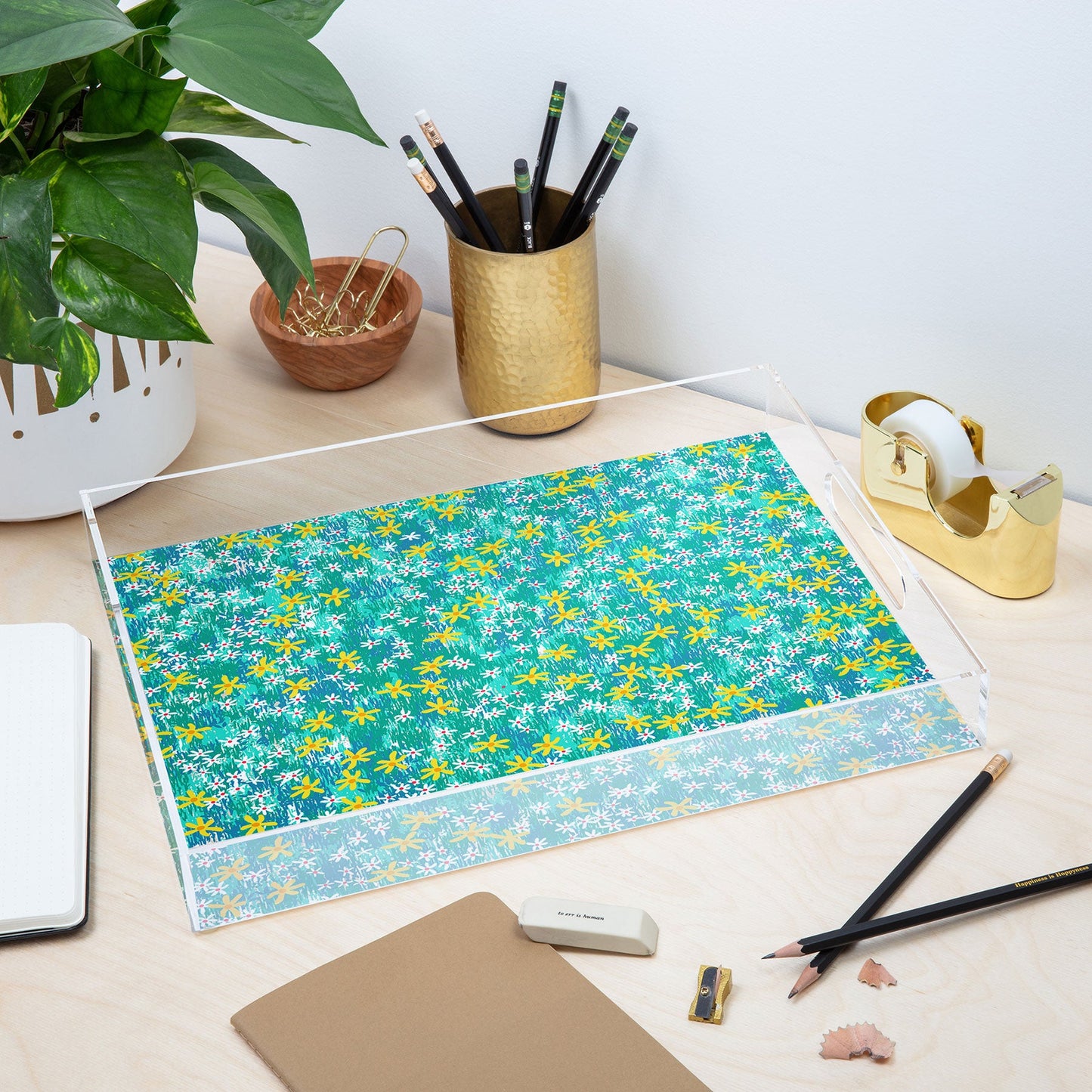 Joy Laforme Wild Daisies Acrylic Tray