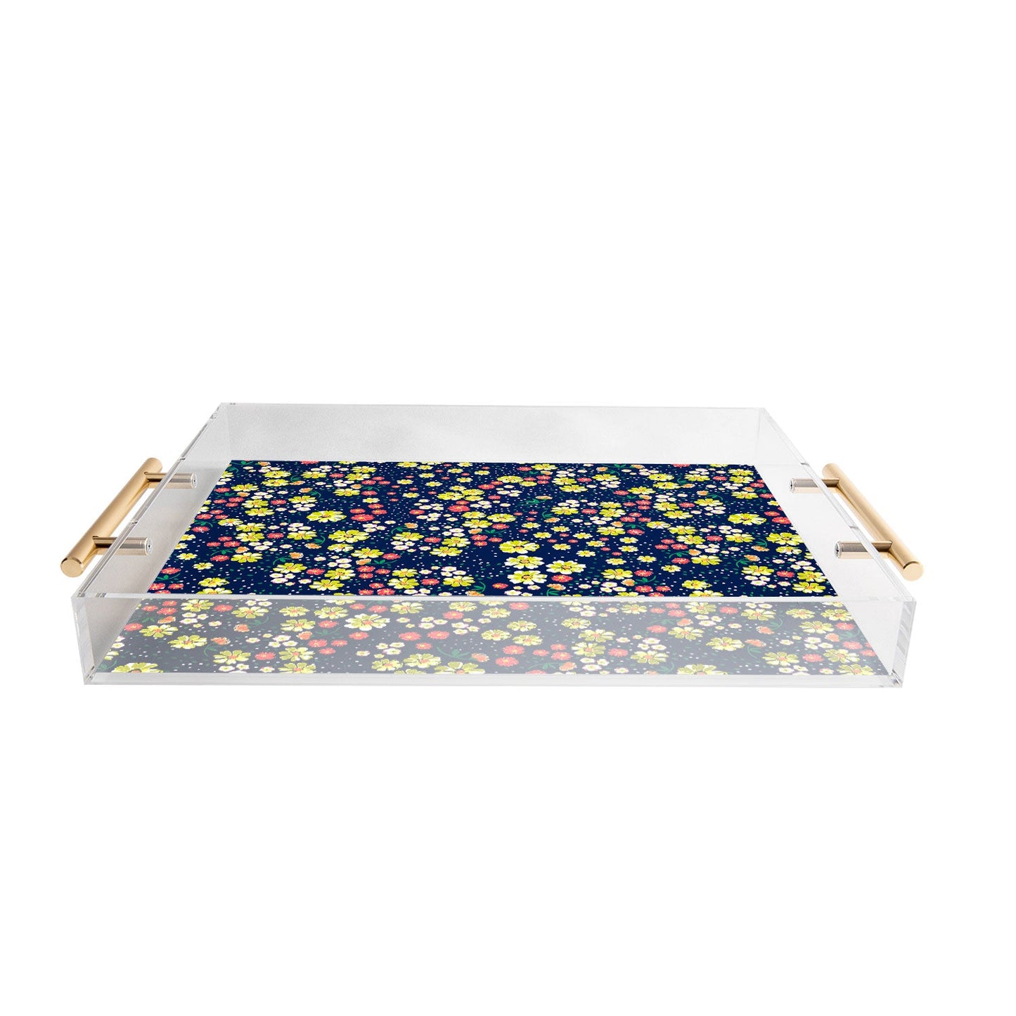 Joy Laforme Wild Floral Ditsy In Navy Acrylic Tray