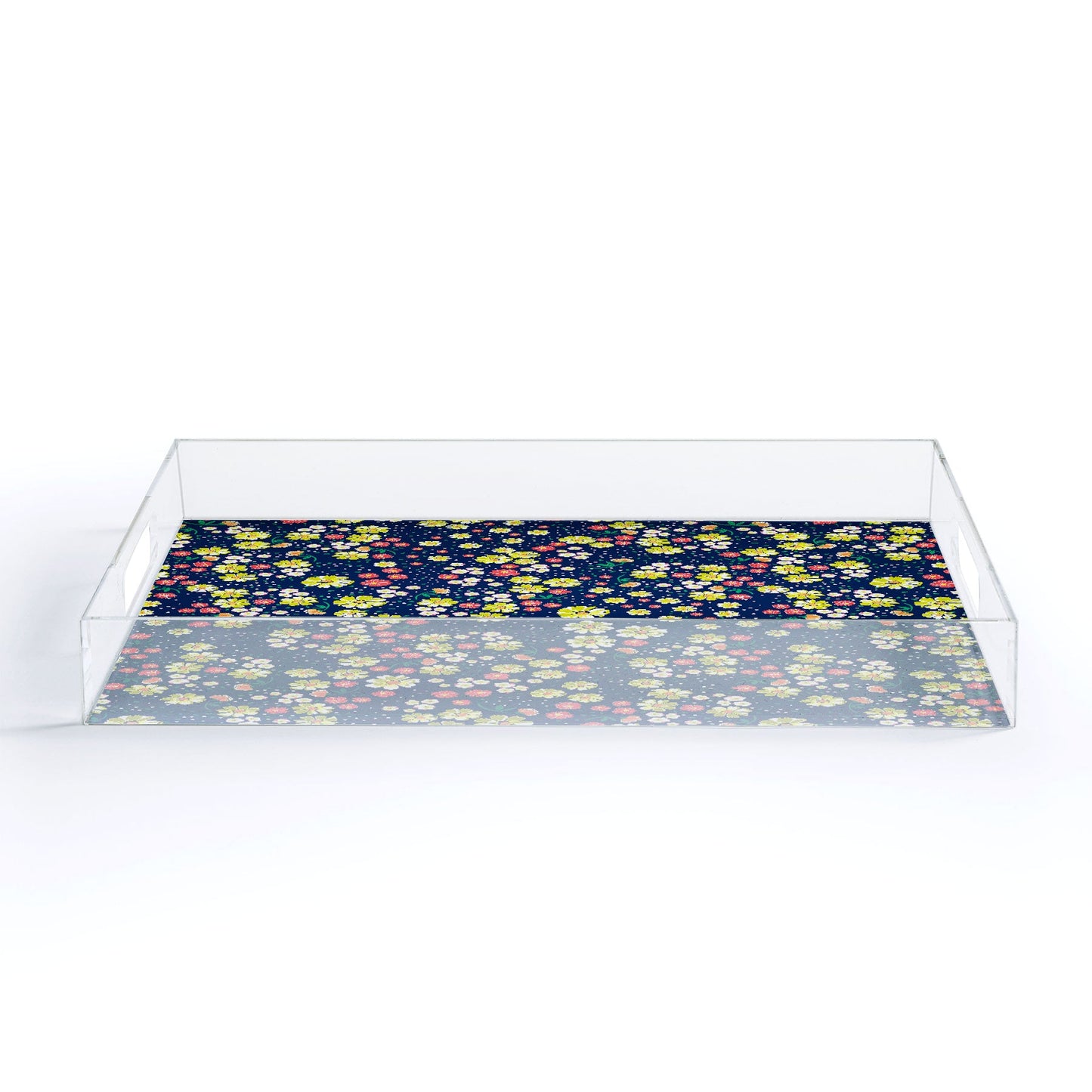 Joy Laforme Wild Floral Ditsy In Navy Acrylic Tray