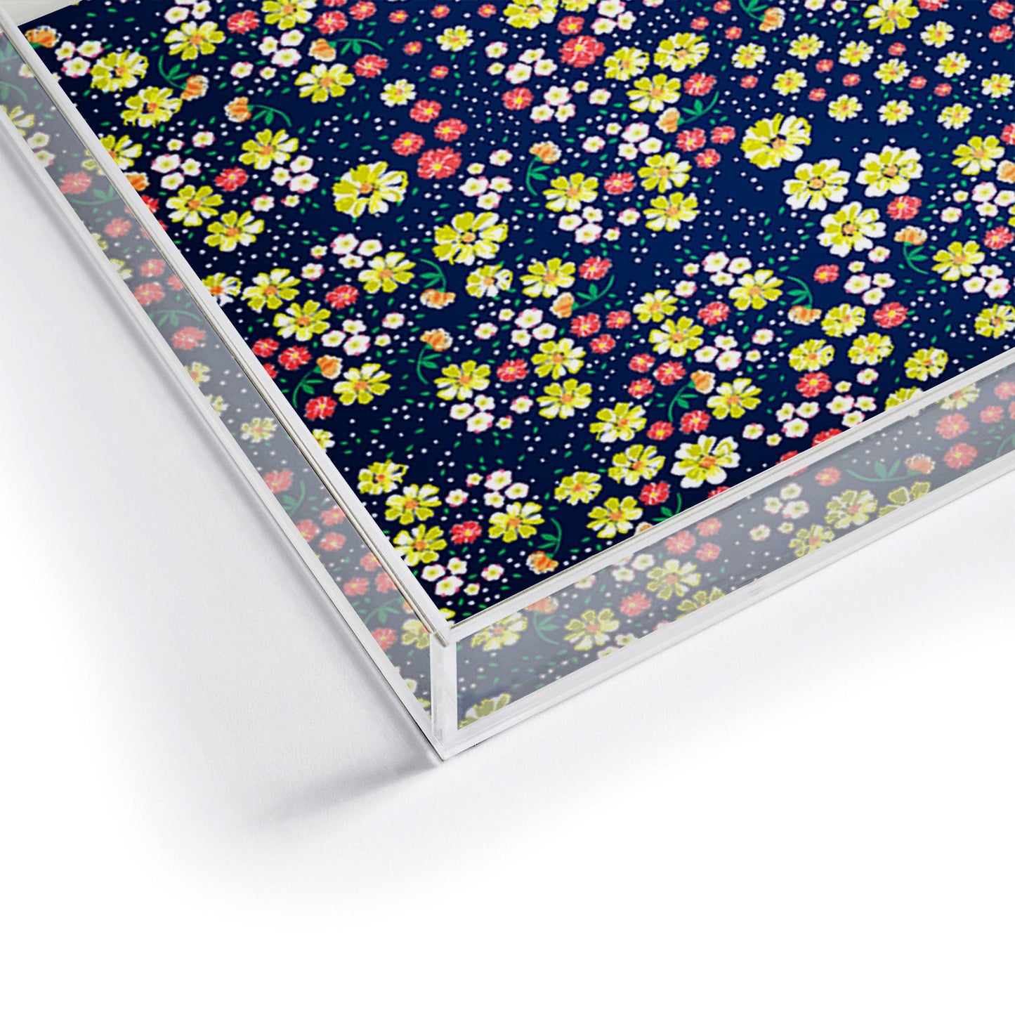 Joy Laforme Wild Floral Ditsy In Navy Acrylic Tray