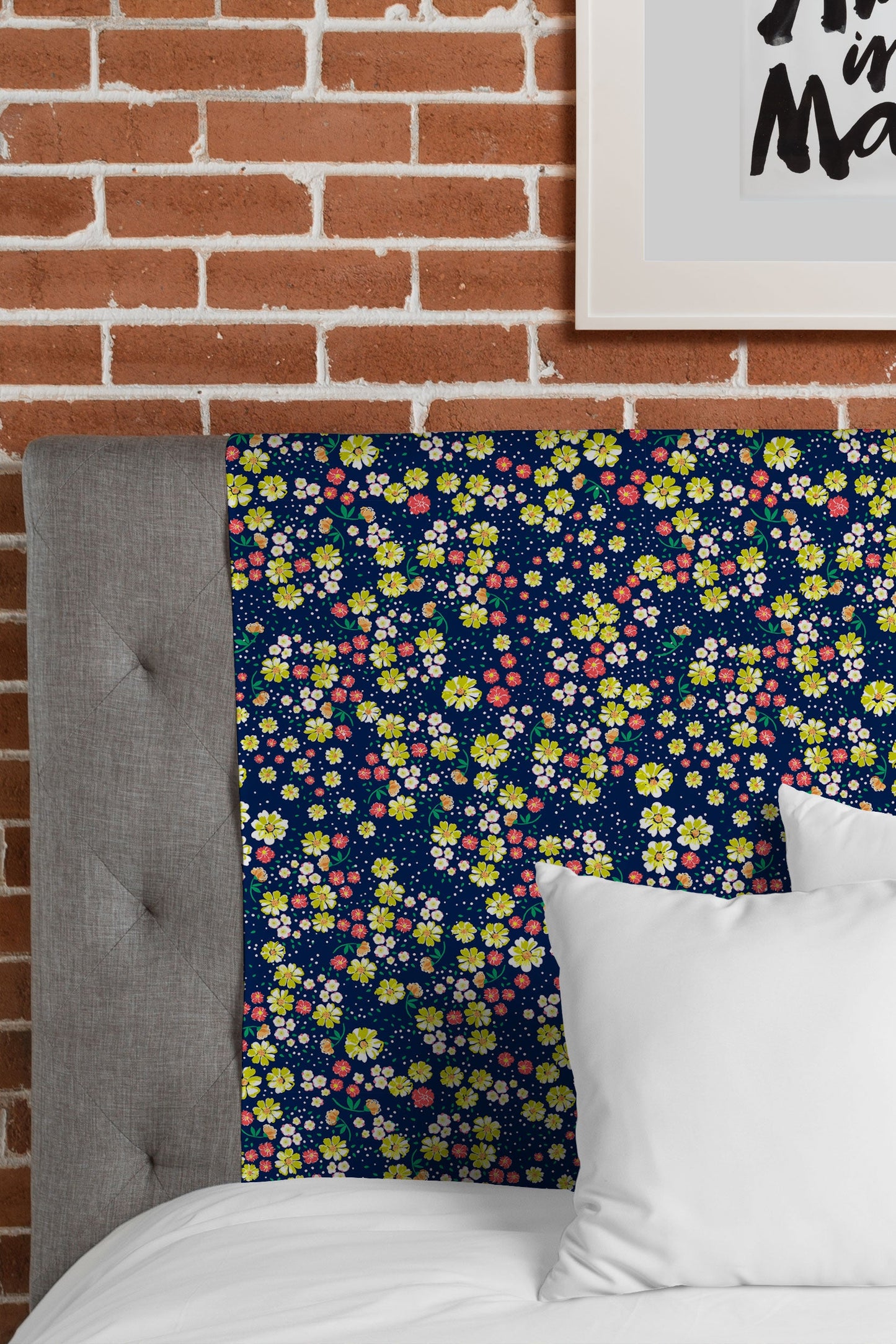 Joy Laforme Wild Floral Ditsy In Navy Tapestry