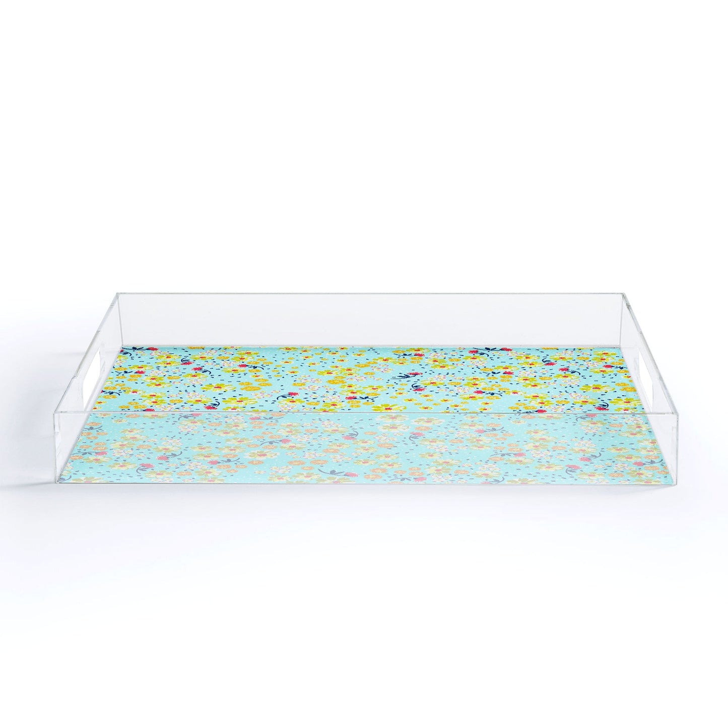 Joy Laforme Wild Floral Ditsy In Pale Blue Acrylic Tray