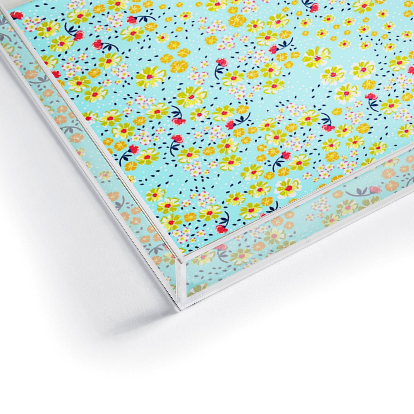 Joy Laforme Wild Floral Ditsy In Pale Blue Acrylic Tray