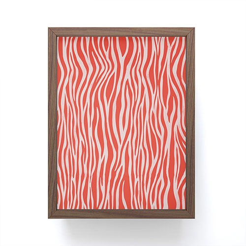 Avenie BR Red Zebra Stripe Framed Mini Art Print
