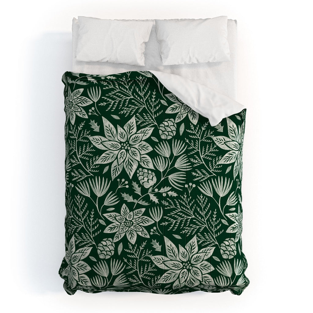 Pimlada Phuapradit Christmas Poinsettia Comforter