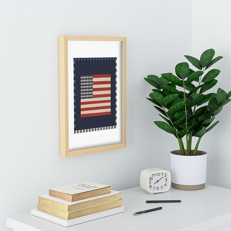 DENY Designs Gingham Flag Recessed Framing Rectangle
