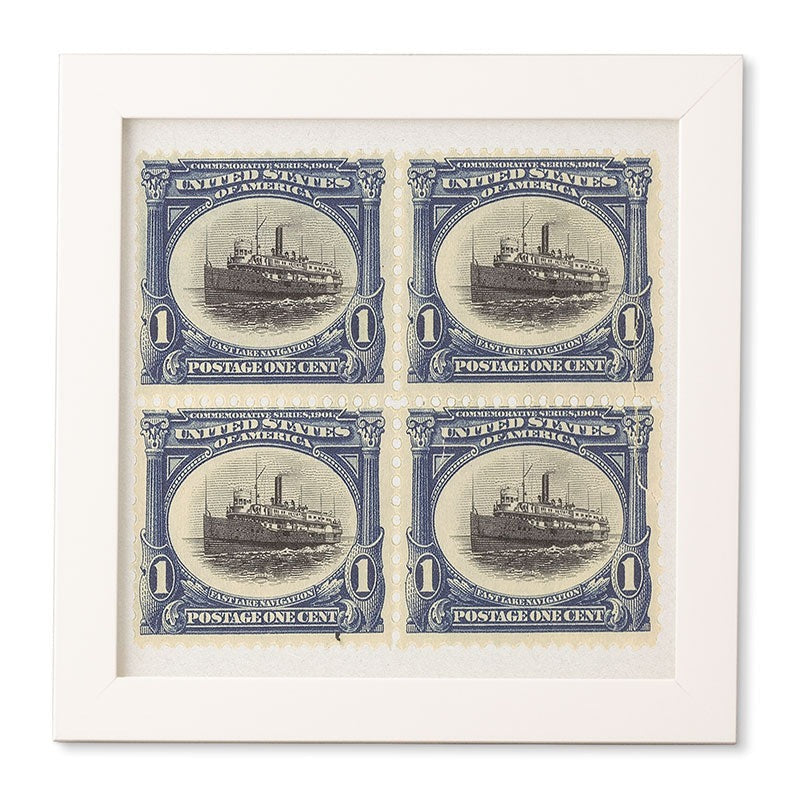 DENY Designs 1901 1c Fast Lake Navigation Stamps Framed Wall Art