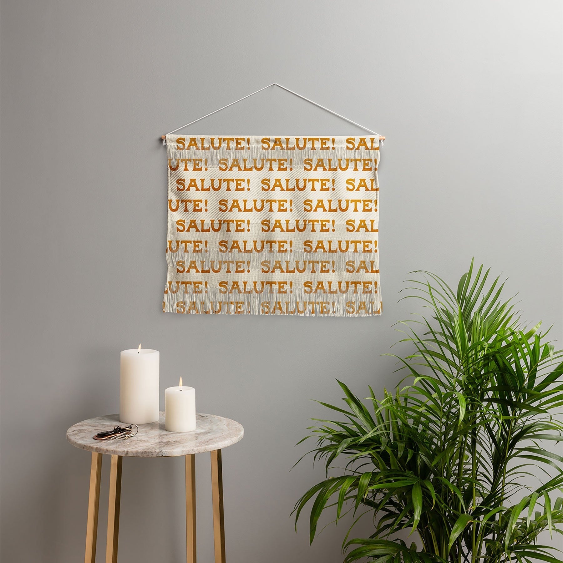 Jessica Molina Salute Gold Pattern on Cream Wall Hanging Landscape