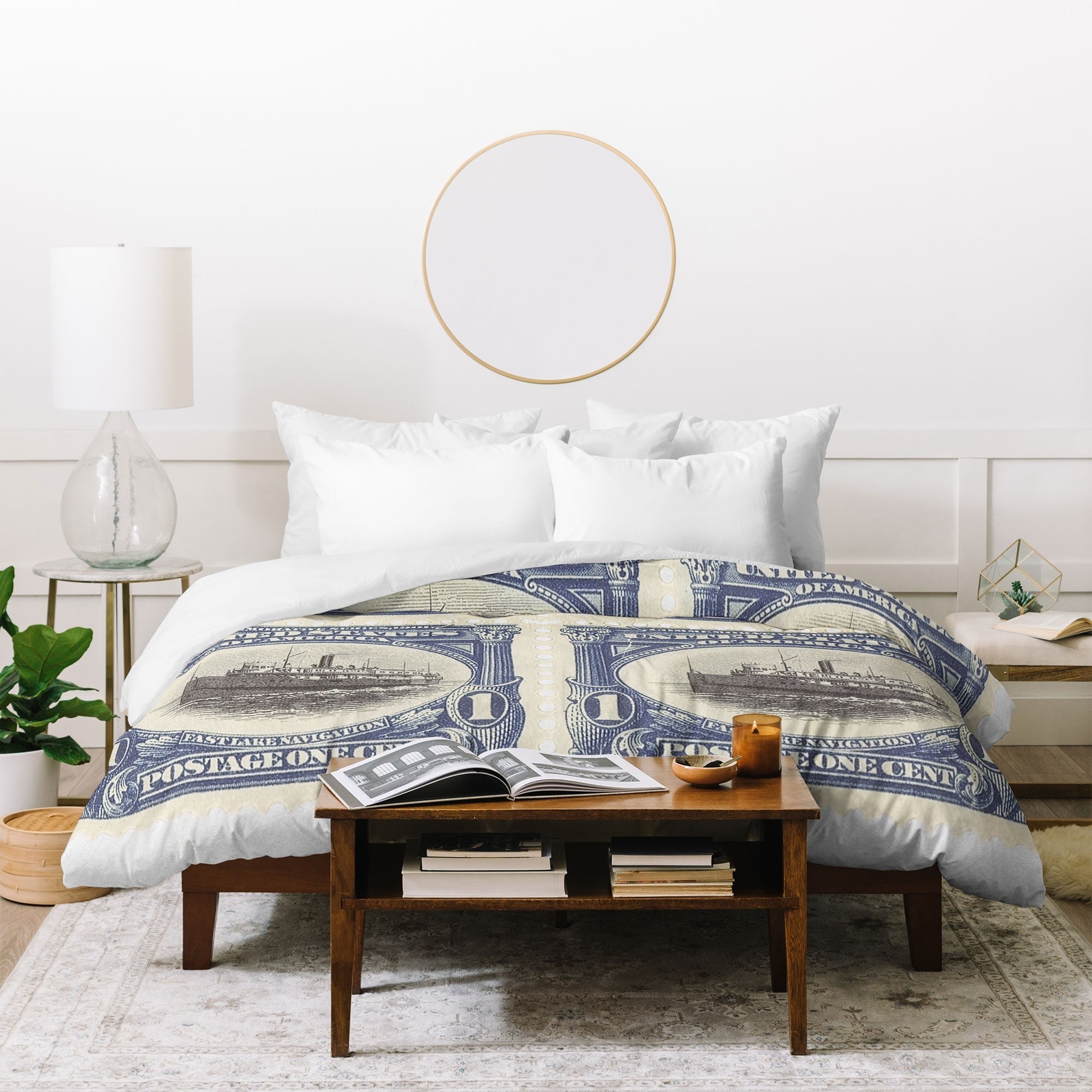 DENY Designs 1901 1c Fast Lake Navigation Stamps Duvet Cover
