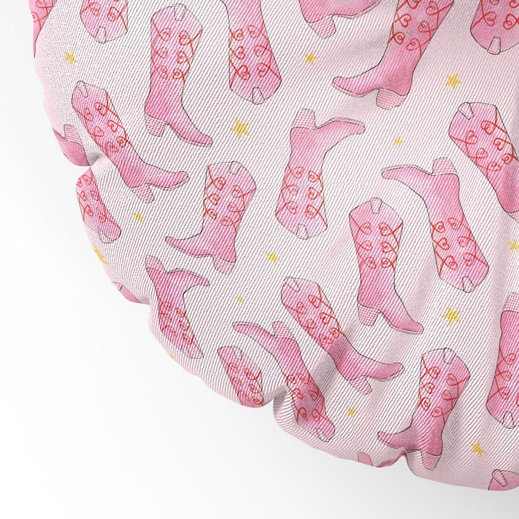 Love_Ryming Stars and Boots Floor Pillow Round