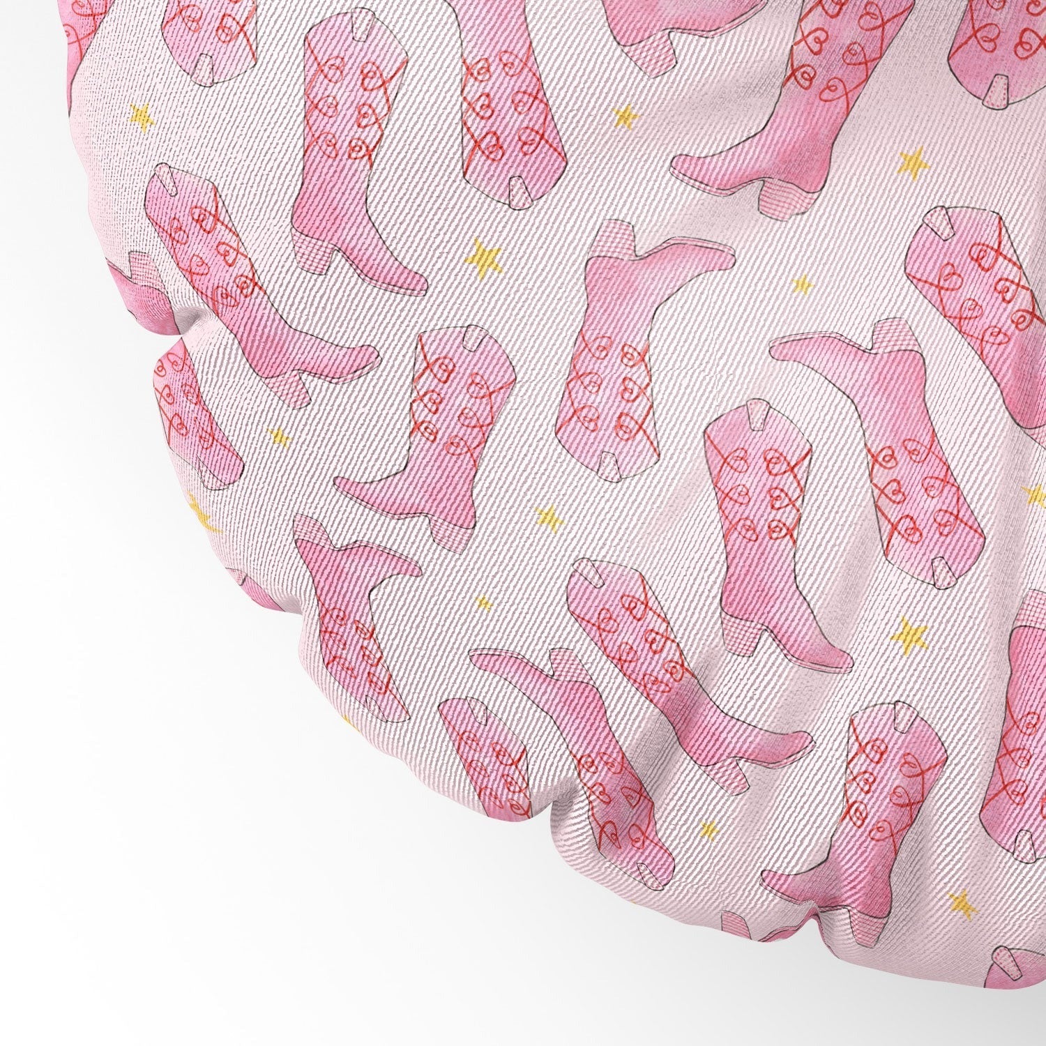 Love_Ryming Stars and Boots Floor Pillow Round