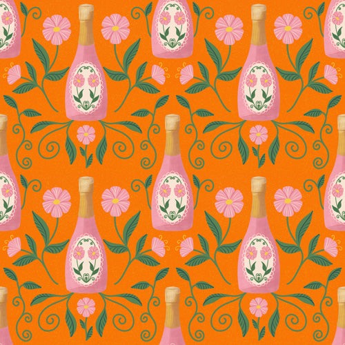 Design by Spark Rose Bubbly And Florals Shower Curtain