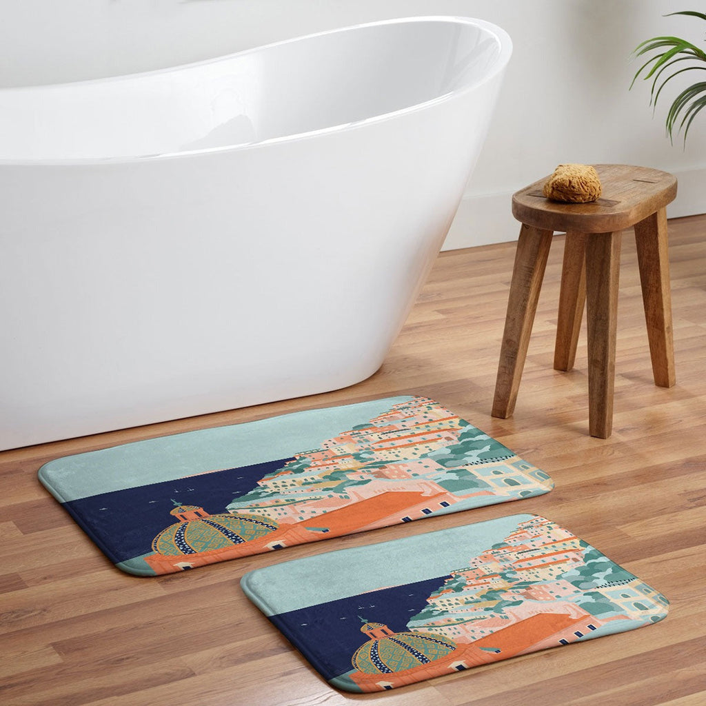 Valeria Frustaci Positano in Italy Memory Foam Bath Mat