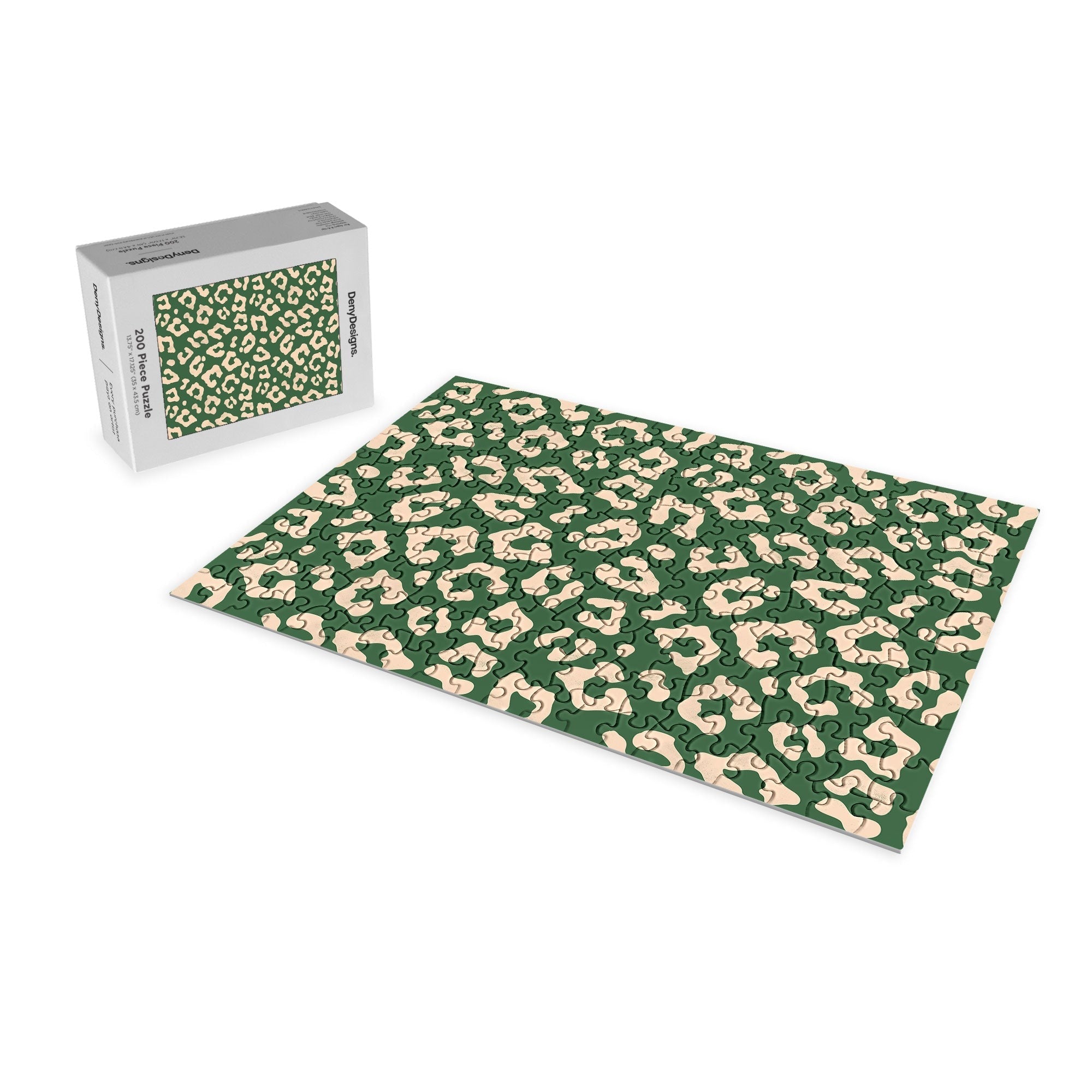 Avenie BR Cheetah Print In Green Puzzle