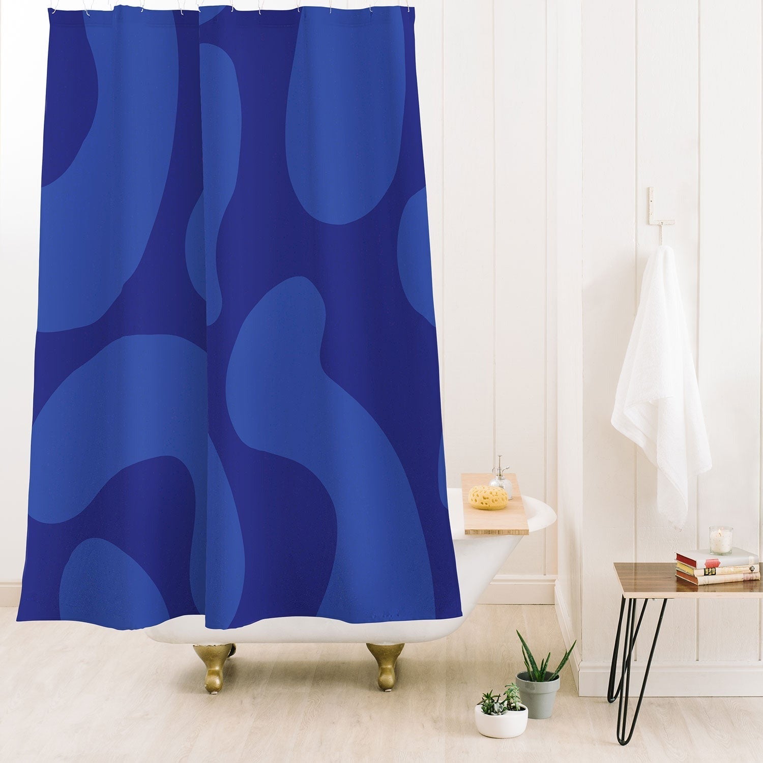 Camilla Foss Blue Pebble Shower Curtain