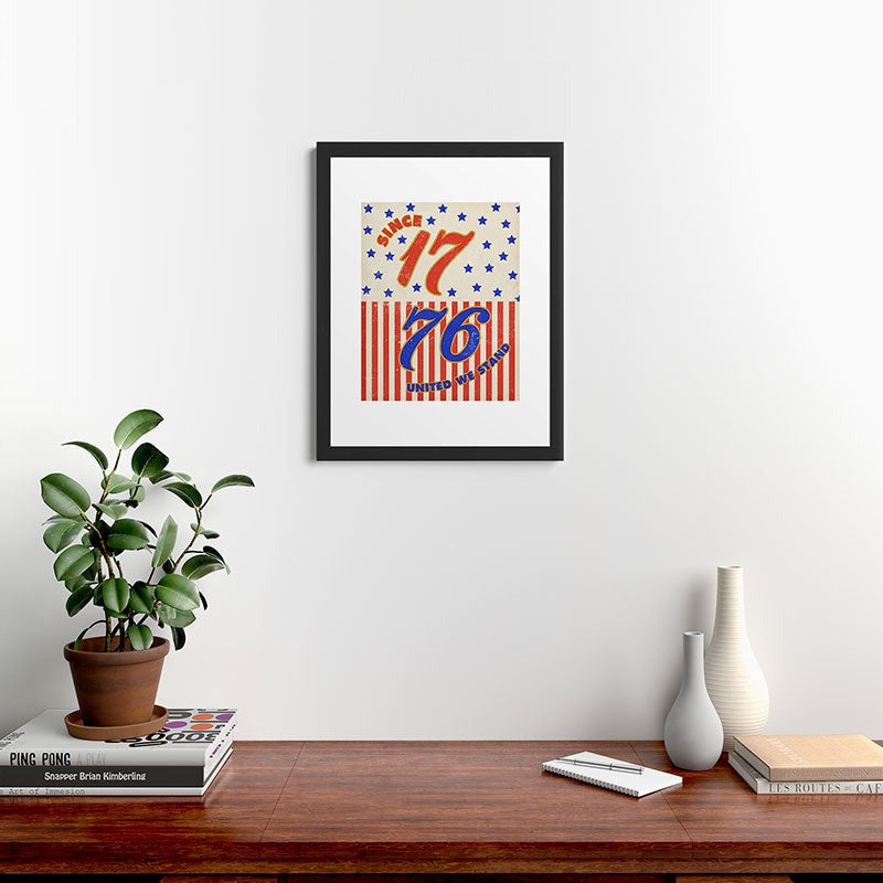 DENY Designs 1776 Stars Framed Art Print