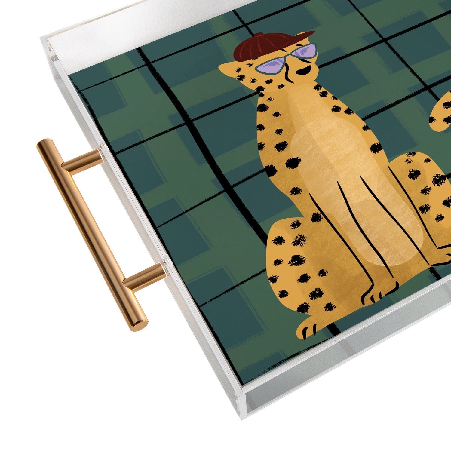 Design by Spark Cheetah Cool Cat Acrylic Tray