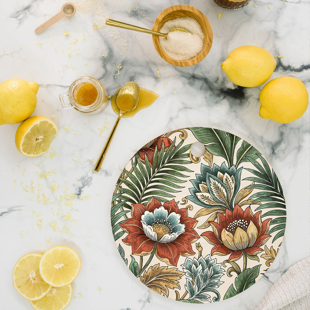 Marta Barragan Camarasa Retro Jungle Garden Cutting Board Round