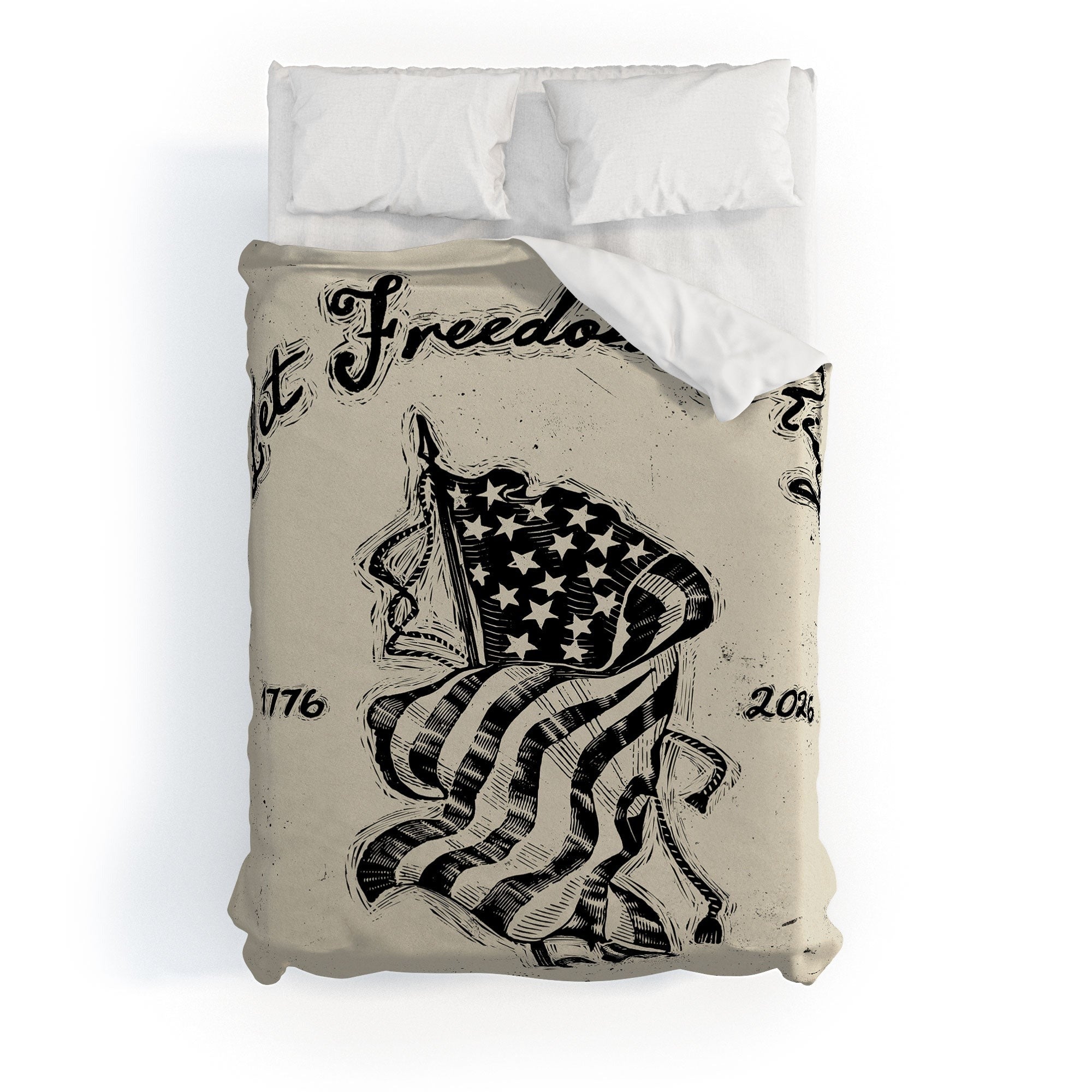 DENY Designs Let Freedom Ring Block Duvet Cover