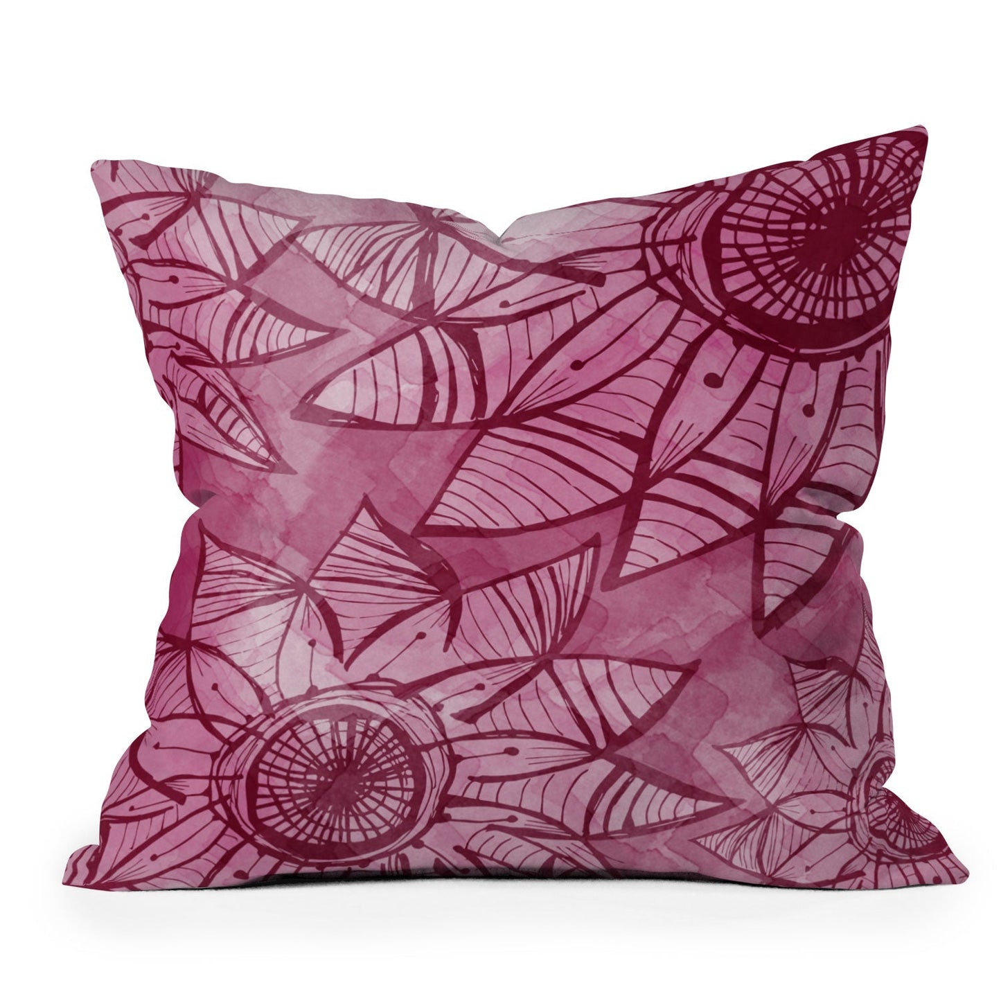 Julia Da Rocha Watercolor Rosa Throw Pillow