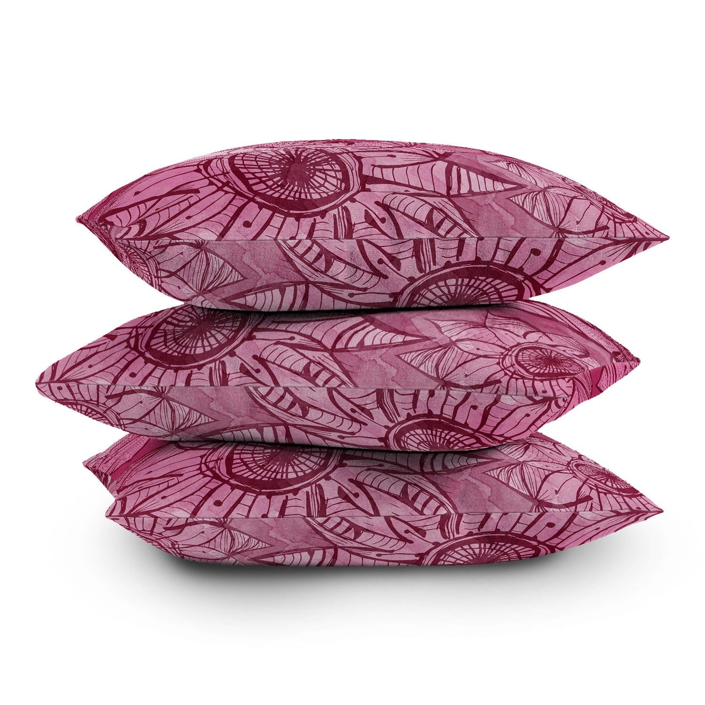 Julia Da Rocha Watercolor Rosa Throw Pillow
