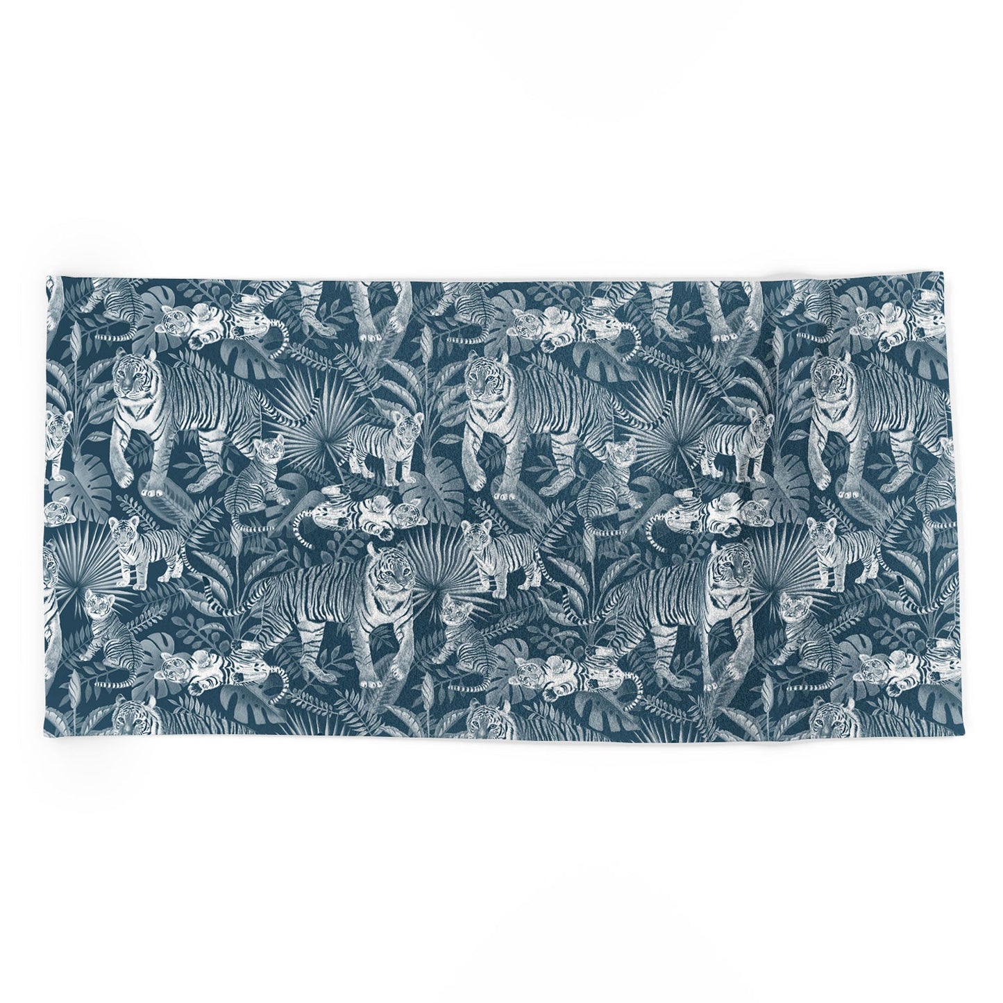 Julia Madoka Family of Tigers Monochrome Beach Towel