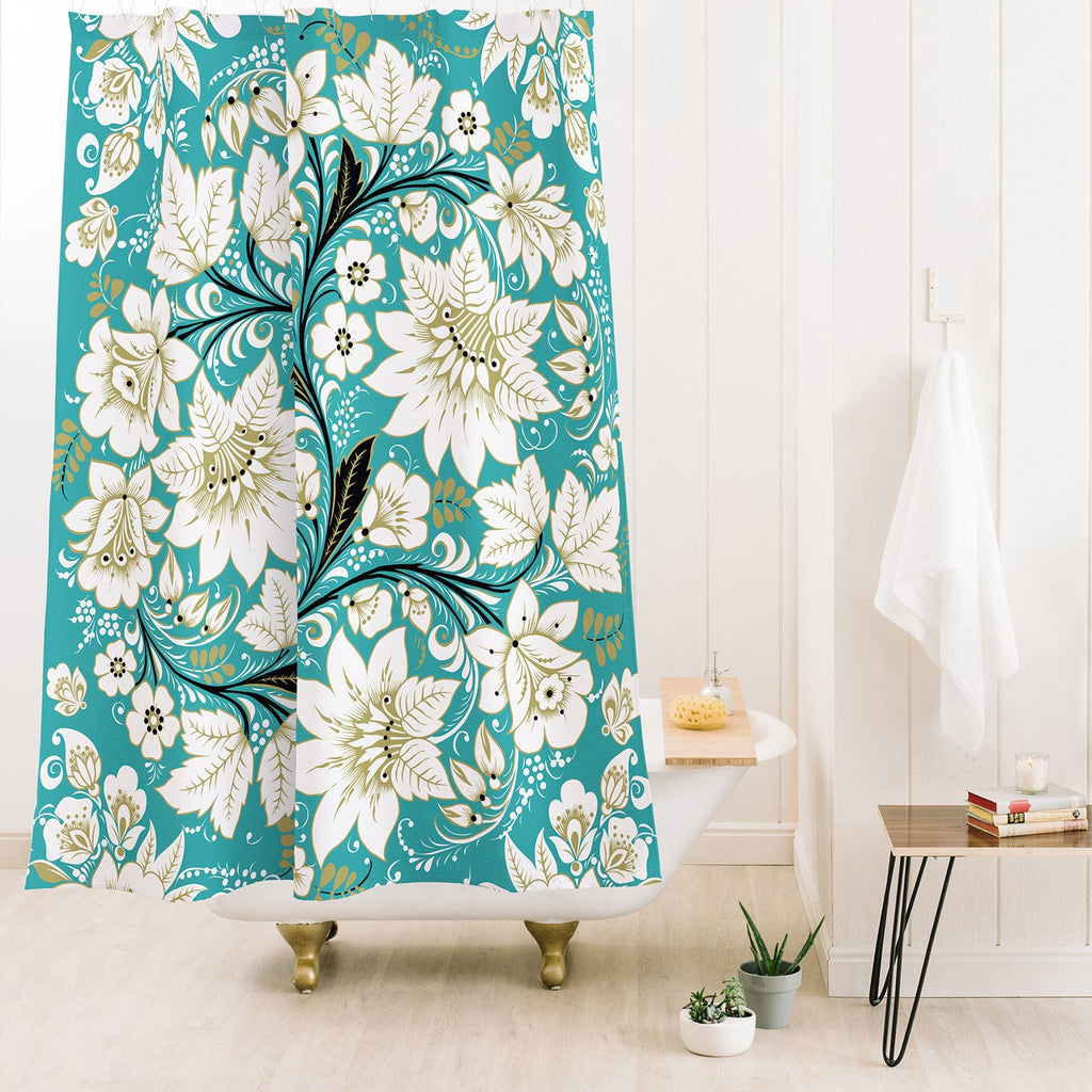 Juliana Curi Classic Turquoise Shower Curtain