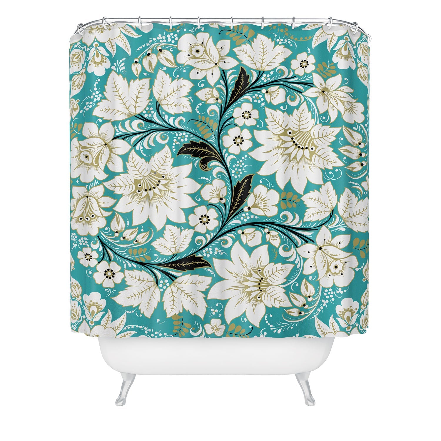 Juliana Curi Classic Turquoise Shower Curtain