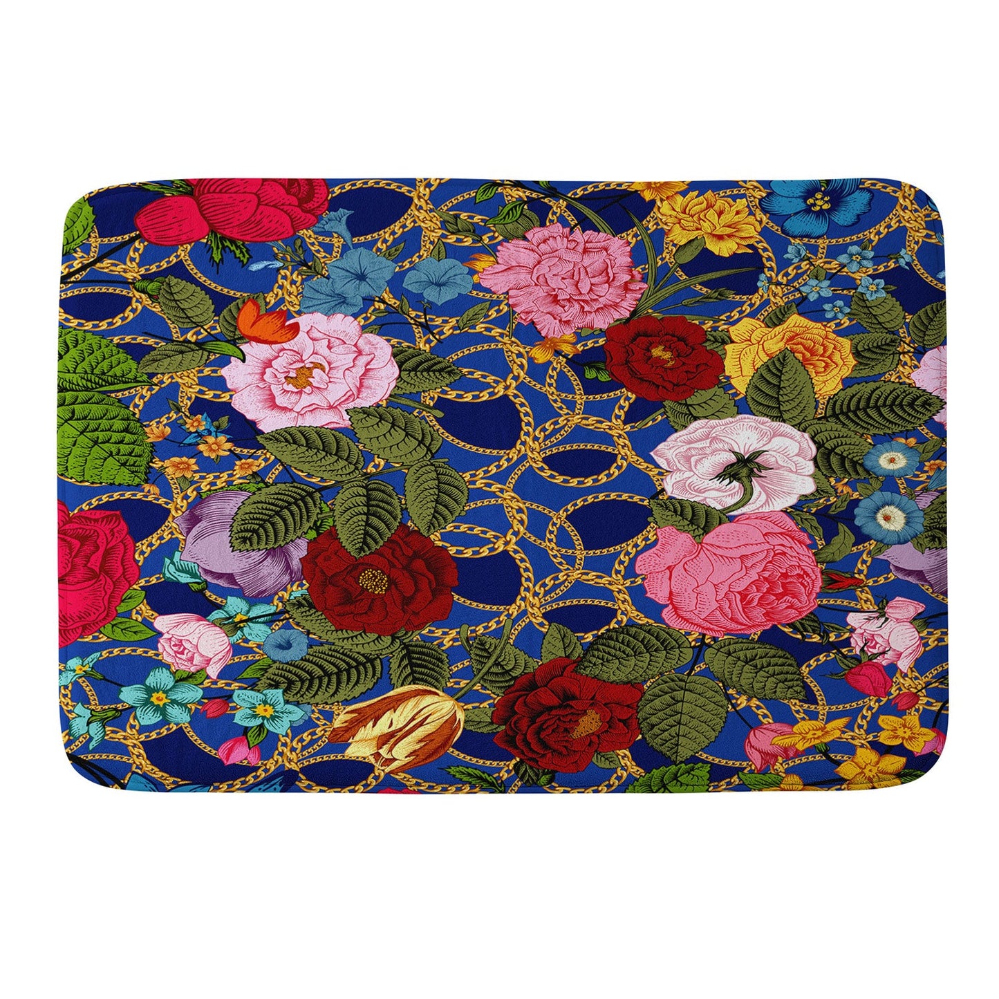 Juliana Curi Luxury Blue Memory Foam Bath Mat