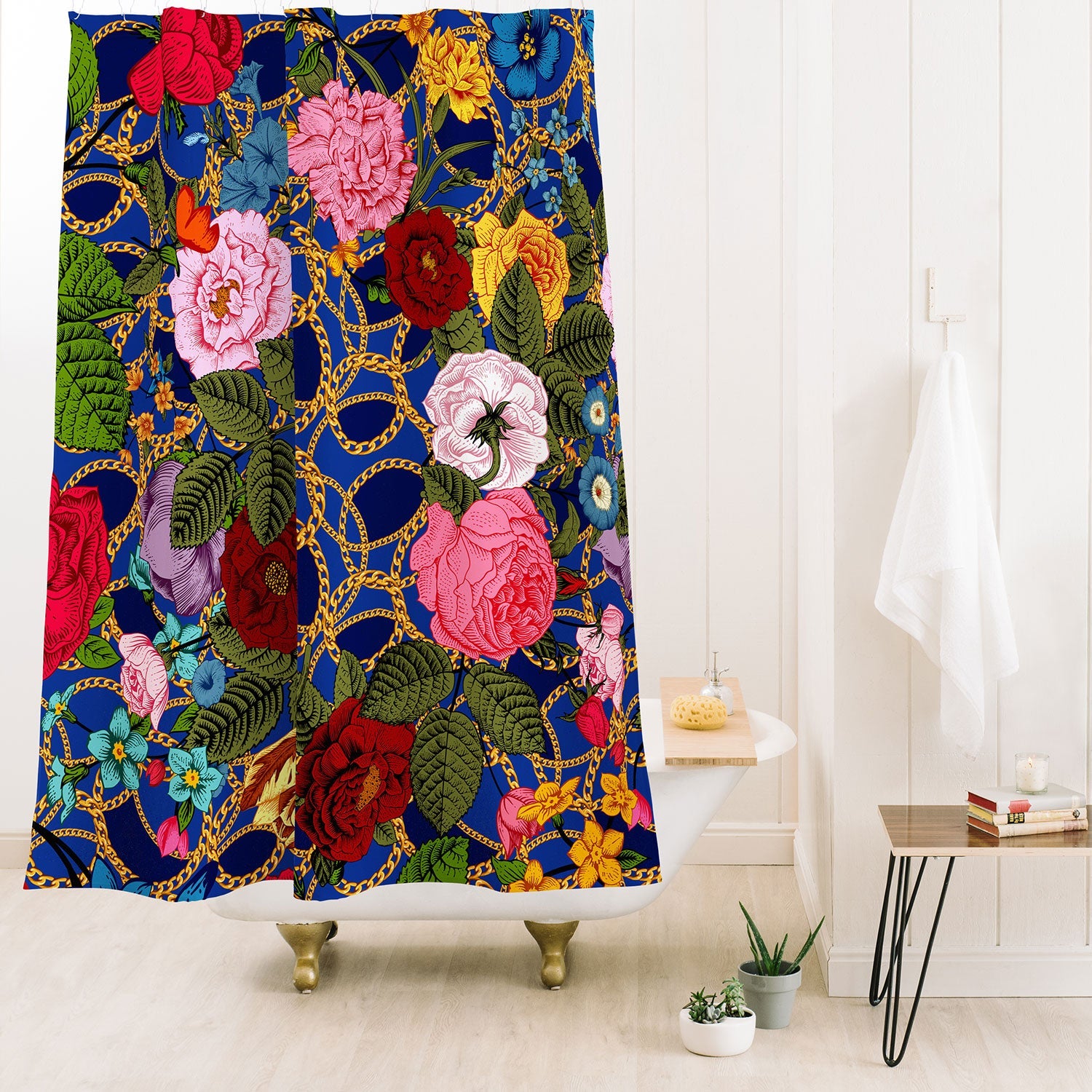 Juliana Curi Luxury Blue Shower Curtain