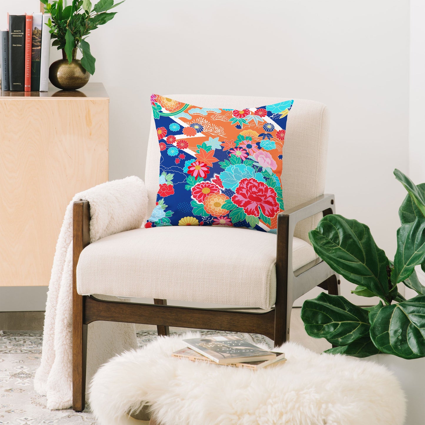 Juliana Curi Osaka Orange Throw Pillow