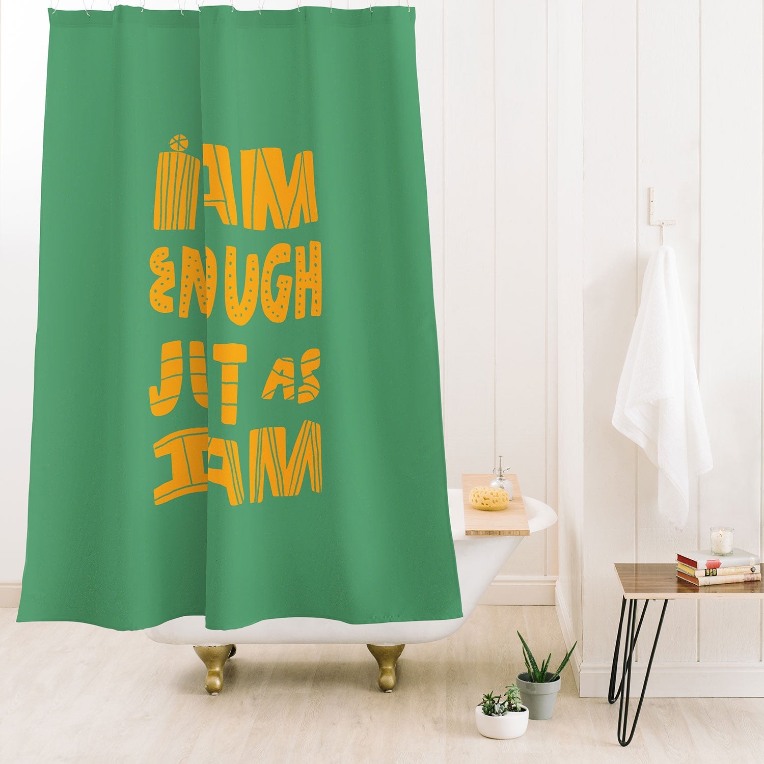 justin shiels I am Enough Just as I am Shower Curtain
