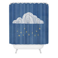 justin shiels Night Sky Childrens Art Shower Curtain