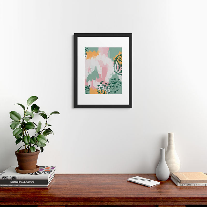 justin shiels Pink In Abstract Framed Art Print