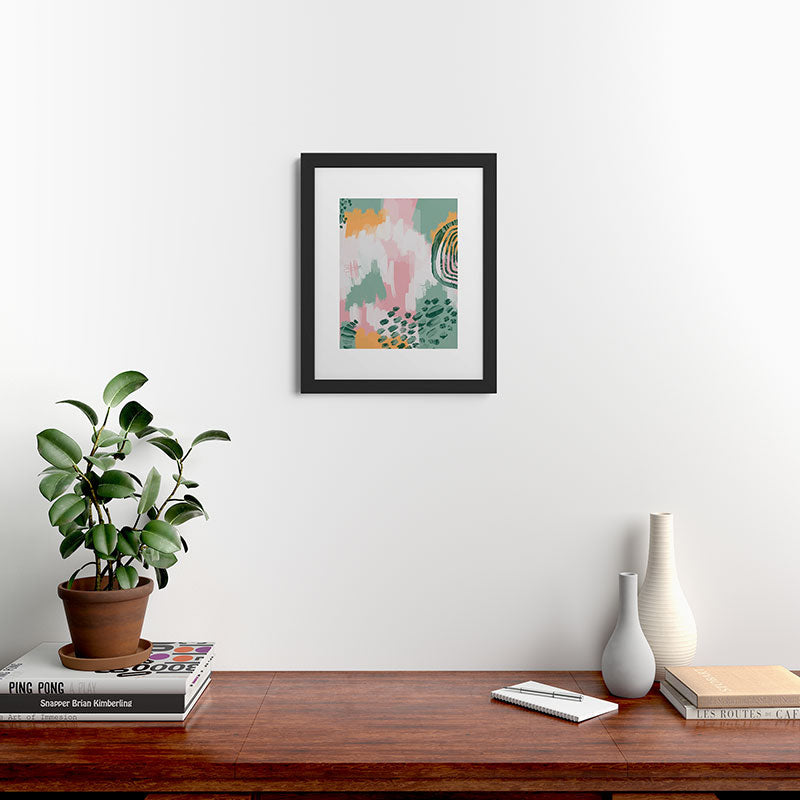 justin shiels Pink In Abstract Framed Art Print