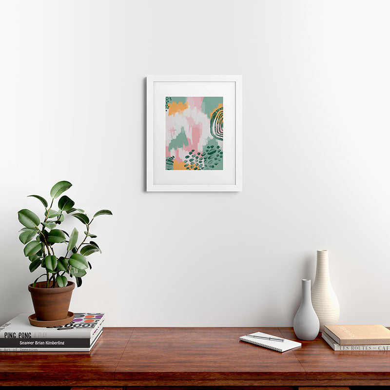 justin shiels Pink In Abstract Framed Art Print