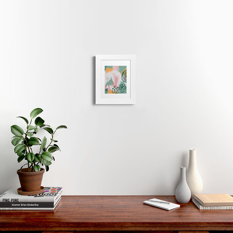 justin shiels Pink In Abstract Framed Art Print