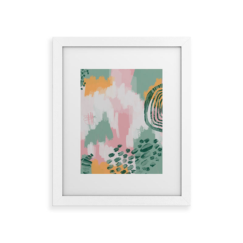 justin shiels Pink In Abstract Framed Art Print