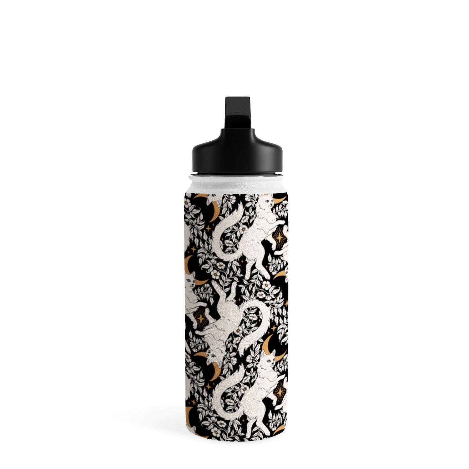 Avenie Celestial Cats Gold Water Bottle